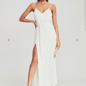 Retrofete Rebecca White Sequin Midi Dress Small - bride, rehearsal, wedding